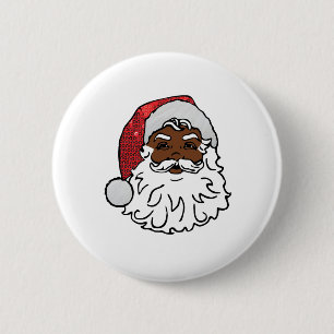 sequined black santa claus 2 inch round button