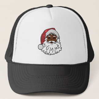 sequined black santa claus trucker hat