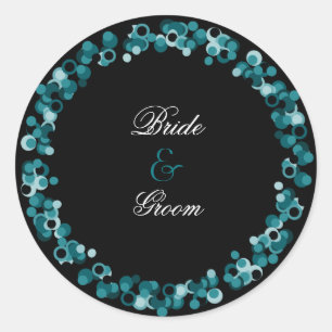 Sequinned Wedding Sticker :: Teal