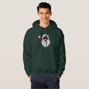 sequins black santa claus mens hooded sweatshirt