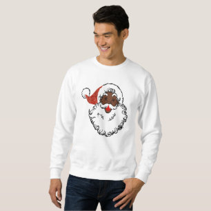 sequins black santa claus mens sweatshirt