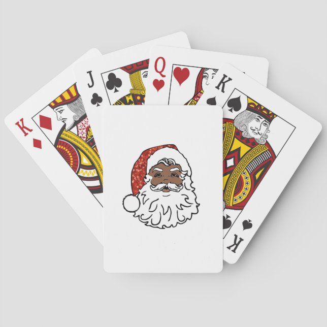 sequins black santa claus playing cards (Back)