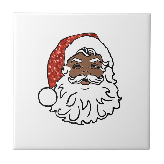 sequins black santa claus tile (Front)