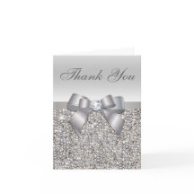 Séquins d'argent, Bow et Merci diamant