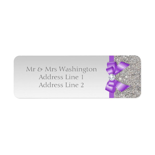 Séquins d'argent Faux Lavender Bow et Diamant (Devant)