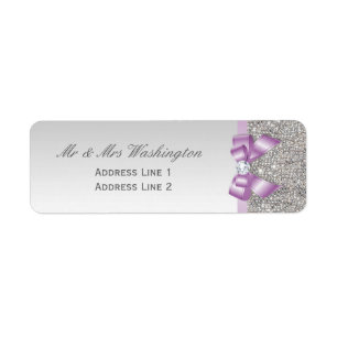 Séquins d'argent Faux Lilac Bow et Diamant