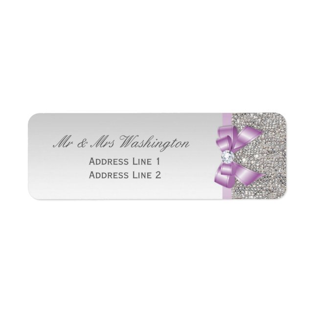 Séquins d'argent Faux Lilac Bow et Diamant (Devant)