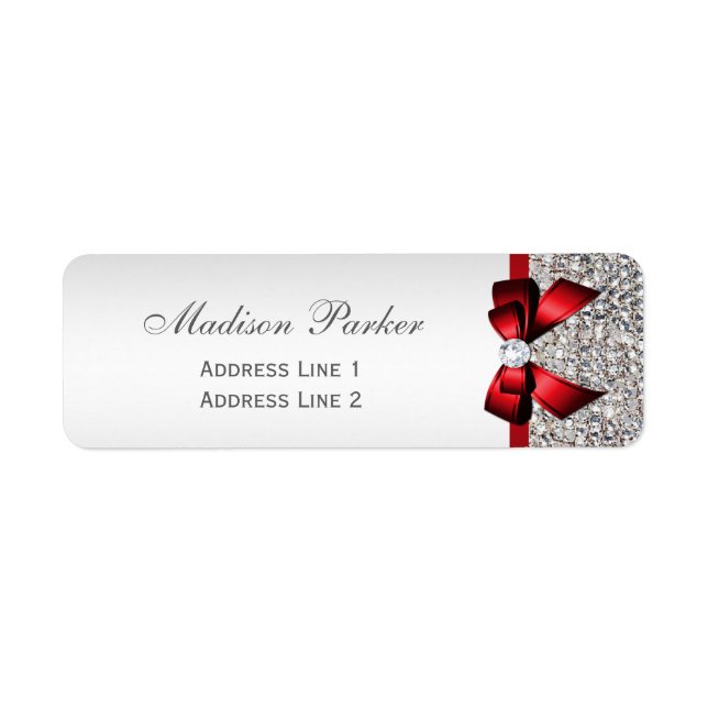 Séquins d'argent Mariage de la Bow rouge personnal (Devant)