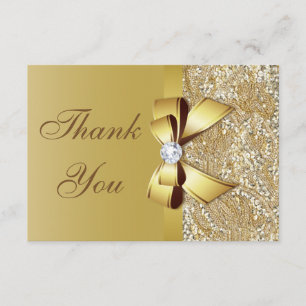 Séquins d'or Faux et Merci de Mariage Bow
