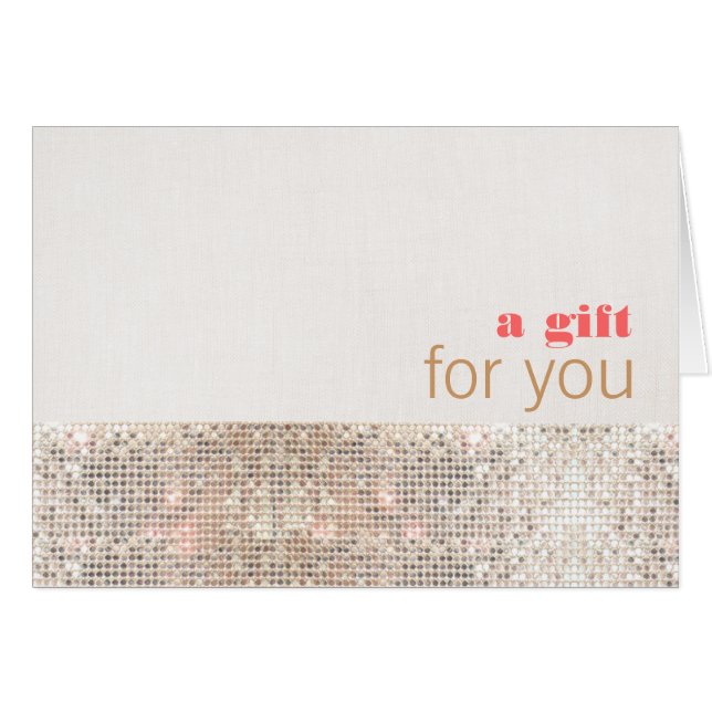 Séquins et carte cadeau lin (pas de vrais séquence (Devant Horizontal)