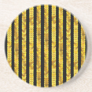 Sequins pattern, beads, rhinestones, 3D fashion. Coaster