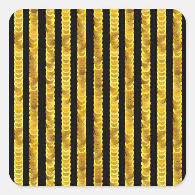 Sequins pattern, beads, rhinestones, 3D fashion. Square Sticker (Front)