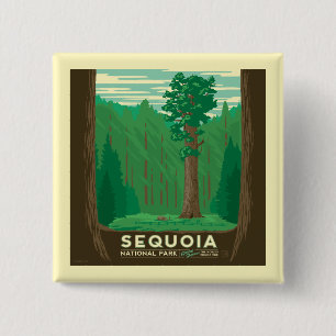 Sequoia National Park 2 Inch Square Button