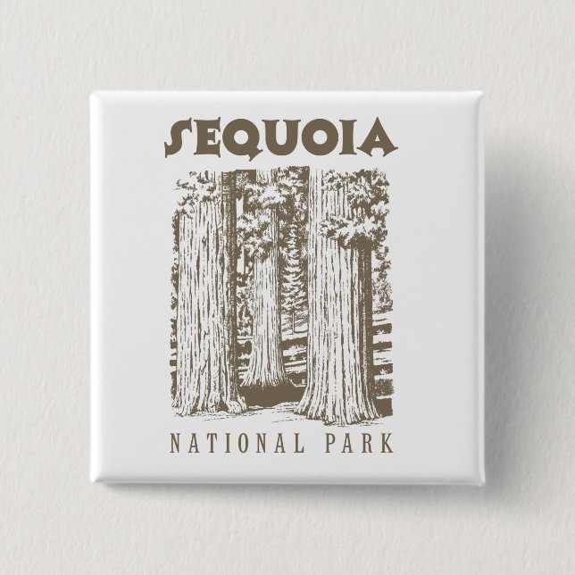 Sequoia National Park 2 Inch Square Button (Front)