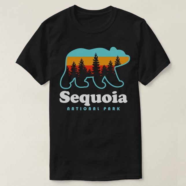 Sequoia National Park Bear Retro California T-Shirt (Design Front)
