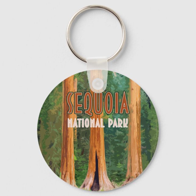Sequoia National Park California Vintage Keychain (Front)