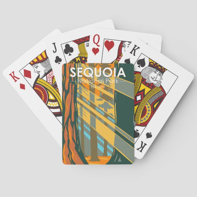 Sequoia National Park Giant Sequoia Trees  Playing Cards (Back)