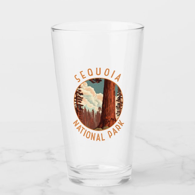 Sequoia National Park Illustration Distressed Glass (Front)