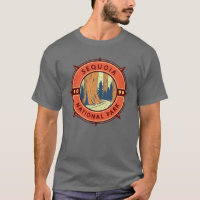 Sequoia National Park Illustration Retro Compass