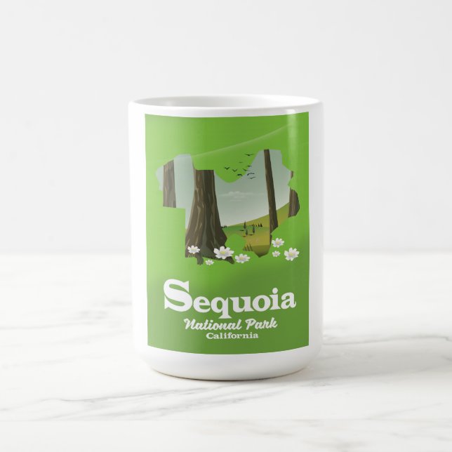 Sequoia National Park map travel poster Magic Mug (Center)