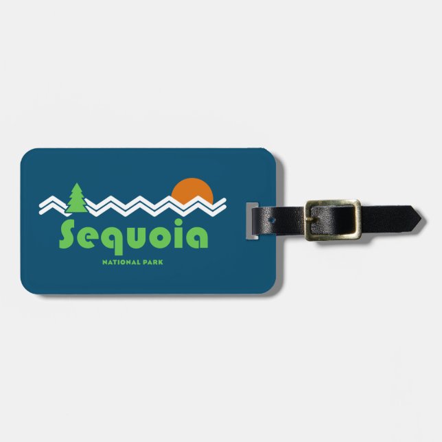 Sequoia National Park Retro Luggage Tag (Front Horizontal)
