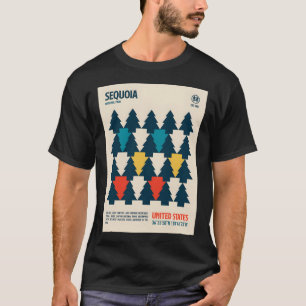 Sequoia National Park Retro Travel Art  T-Shirt