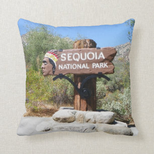 Sequoia National Park Sign Pillow! Throw Pillow