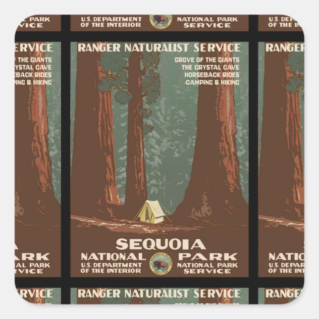 Sequoia National Park Square Sticker (Front)