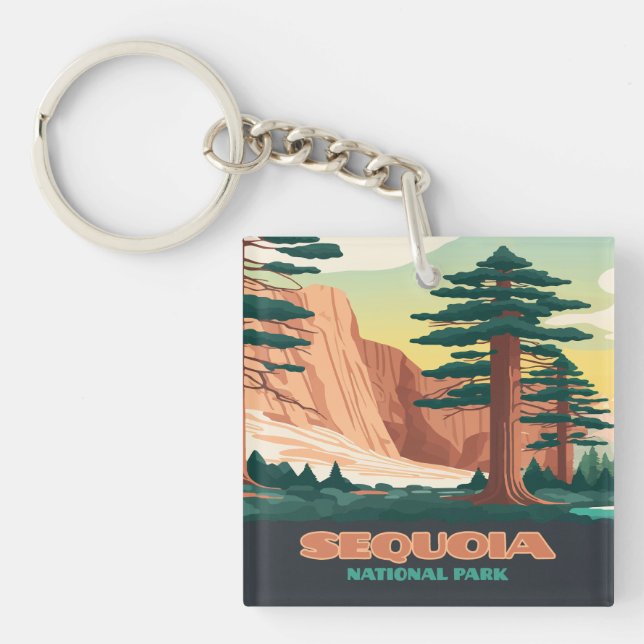 Sequoia National Park Trees Mountains Keychain (Front)
