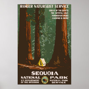 Sequoia National Park Vintage Travel Poster