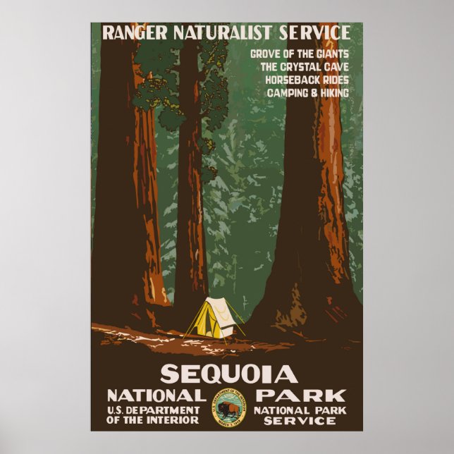 Sequoia National Park Vintage Travel Poster (Front)