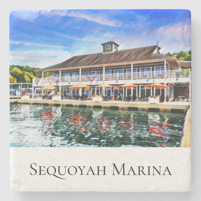 Sequoyah Marina Stone Coaster (Front)