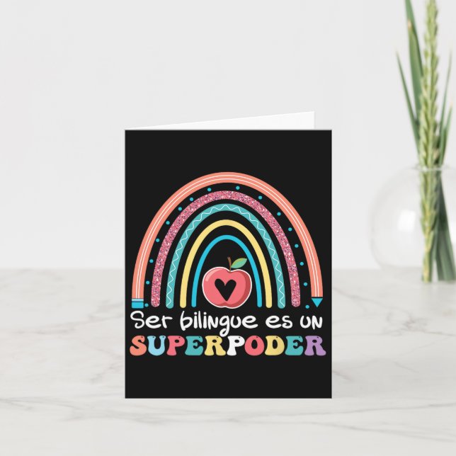 Ser Bilingue Es Un Superpoder Back To School Spani Card (Front)
