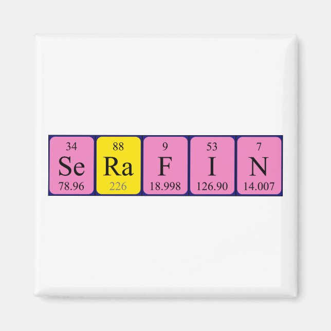 Serafin periodic table name magnet (Front)
