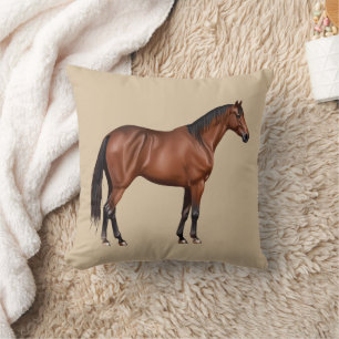 Serafina - braunes Pferd, stehend -  Throw Pillow