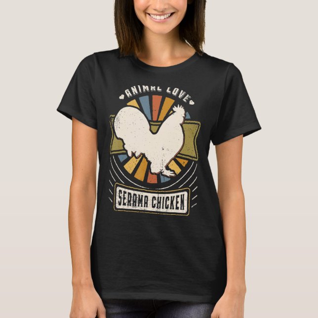 Serama Chicken Vintage Classic Retro Animal T-Shirt (Front)