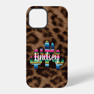 Serape Cactus Leopard Print Western Cowgirl Boho iPhone 12 Pro Case