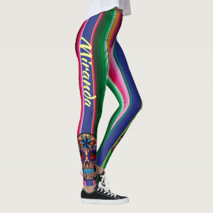 Serape de crâne de Kitch Fiesta Leggings - Pantal