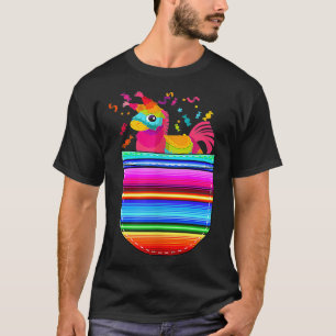 Serape Pocket Pinata Meican Fiesta Cinco De Mayo T-Shirt