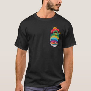 Serape Pocket Pinata Mexican Cactus Guitar Fiesta T-Shirt