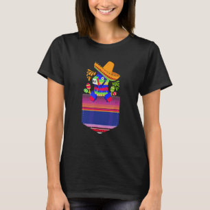 Serape Pocket Pinata Mexican Fiesta Party T-Shirt