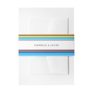 Serape Spring Lateral Stripes Wedding Invitation Belly Band