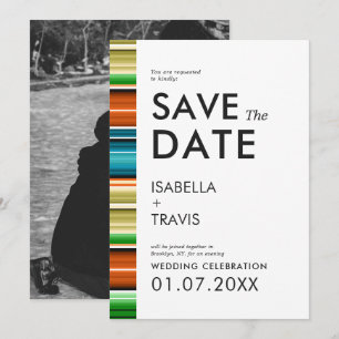 Serape Summer Stripes   Photo Save the Date Invitation