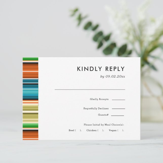 Serape Summer Stripes | Wedding RSVP + Meal Choice (Standing Front)