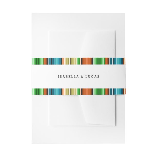 Serape Summer Vertical Stripes | Wedding Invitation Belly Band (Front Example)