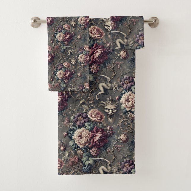 Seraph Hunting – Gothic Victorian Bath Towel Set (Insitu)