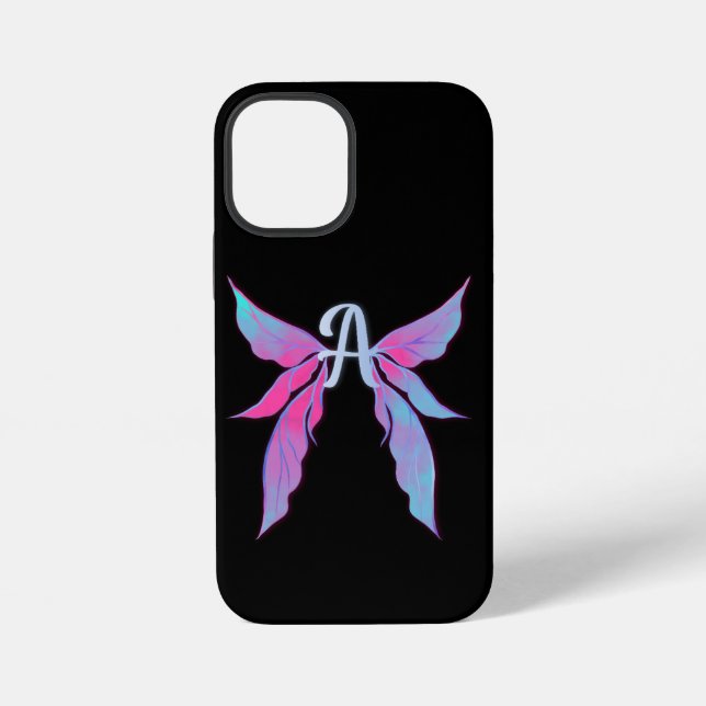 Seraphic Wings with initial  iPhone Case (Back)