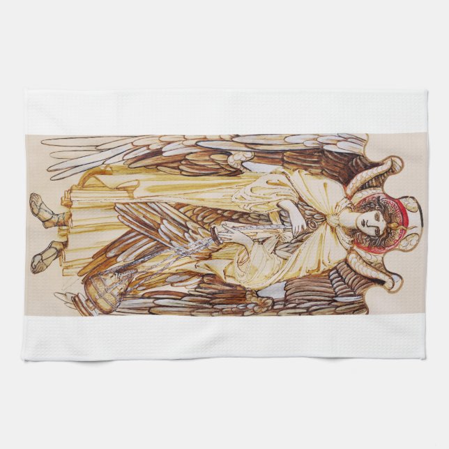 Seraphim Angel surround the Divine Throne Kitchen Towel (Horizontal)