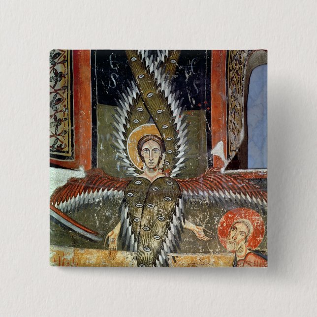 Seraphim purifying the lips of Isaiah 2 Inch Square Button (Front)