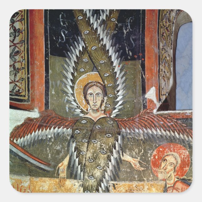 Seraphim purifying the lips of Isaiah Square Sticker (Front)